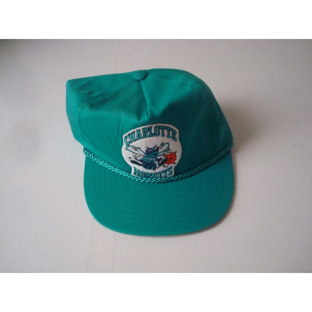 CHARLOTTE HORNETS EAR FLAPS ROPE  ‎ 90S  HAT CAP VINTAGE DEADSTOCK U1